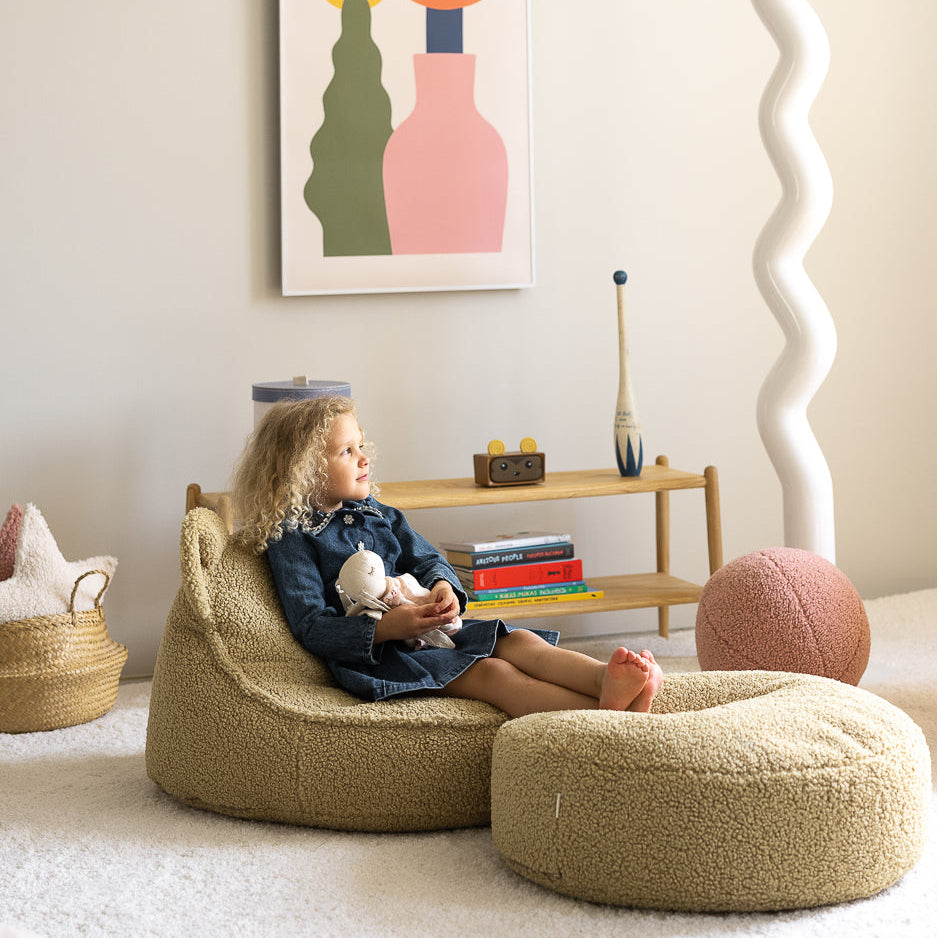 Wigiwama Bear Beanbag & Ottoman Set - Matcha