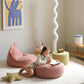 Wigiwama Bear Beanbag & Ottoman Set - Guava
