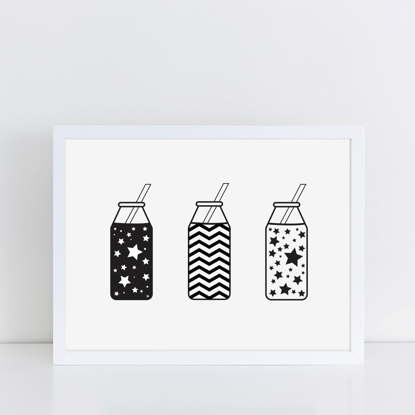 The Little Jones 3 Milk Bottles Print