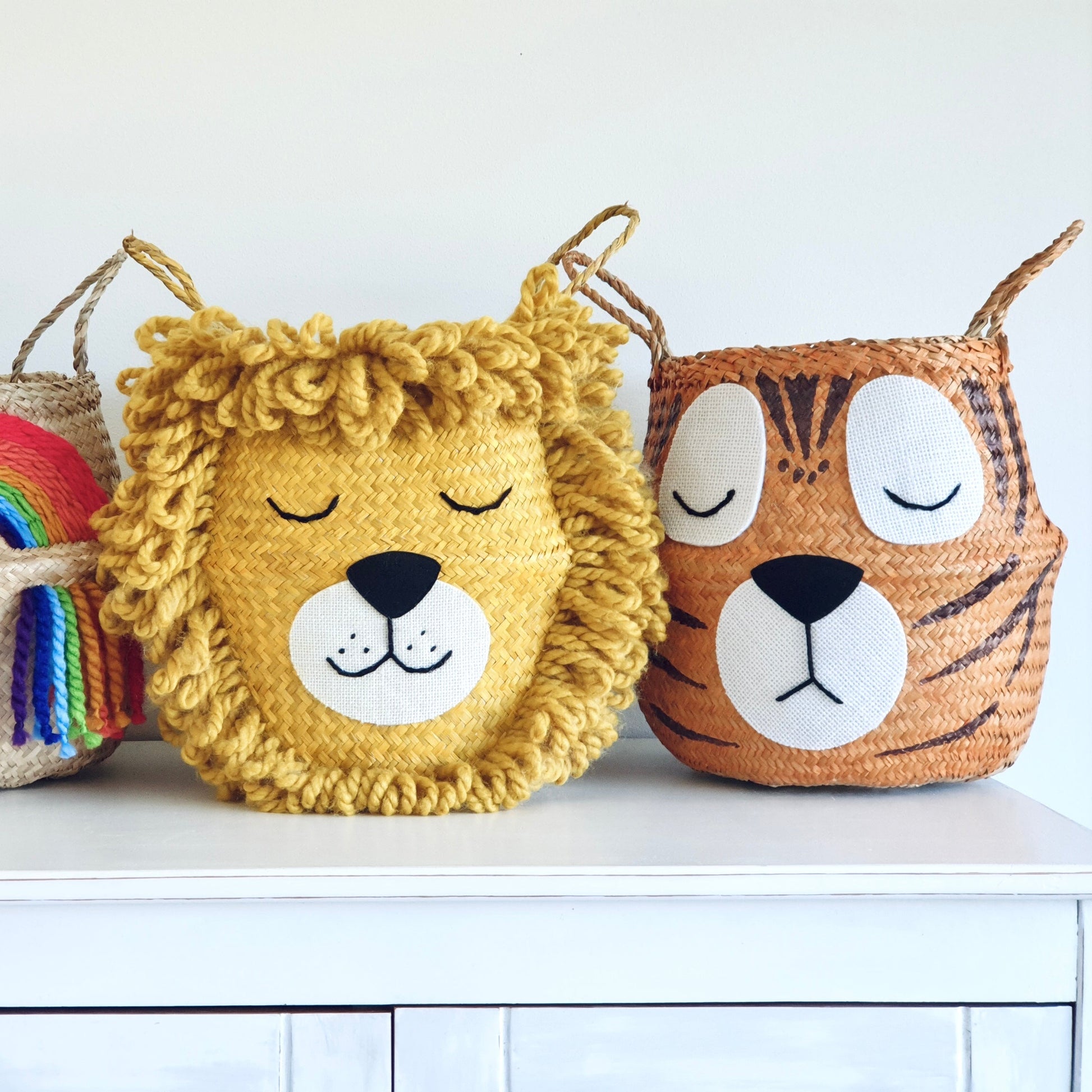 Bellybambino Yellow Lion Seagrass Basket - Large