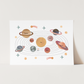 Kid of the Village Solar System Art Print - White
