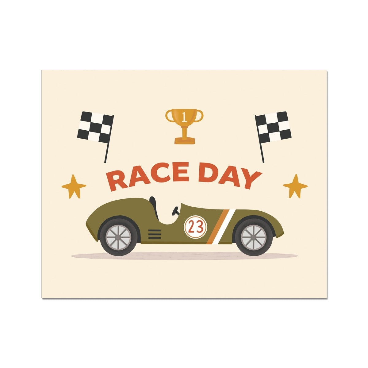 Kid of the Village Race Day Art Print - Green