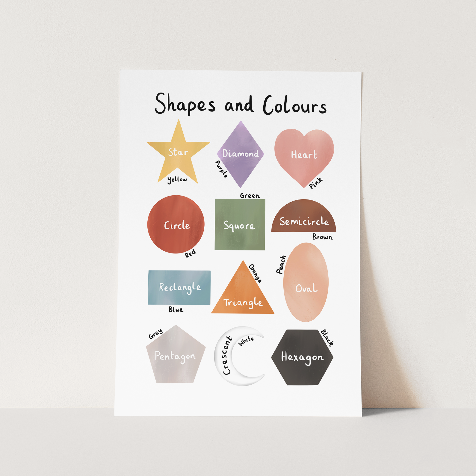 Kid of the Village Shapes and Colours Art Print - White