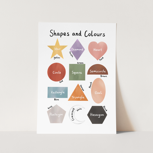 Kid of the Village Shapes and Colours Art Print - White