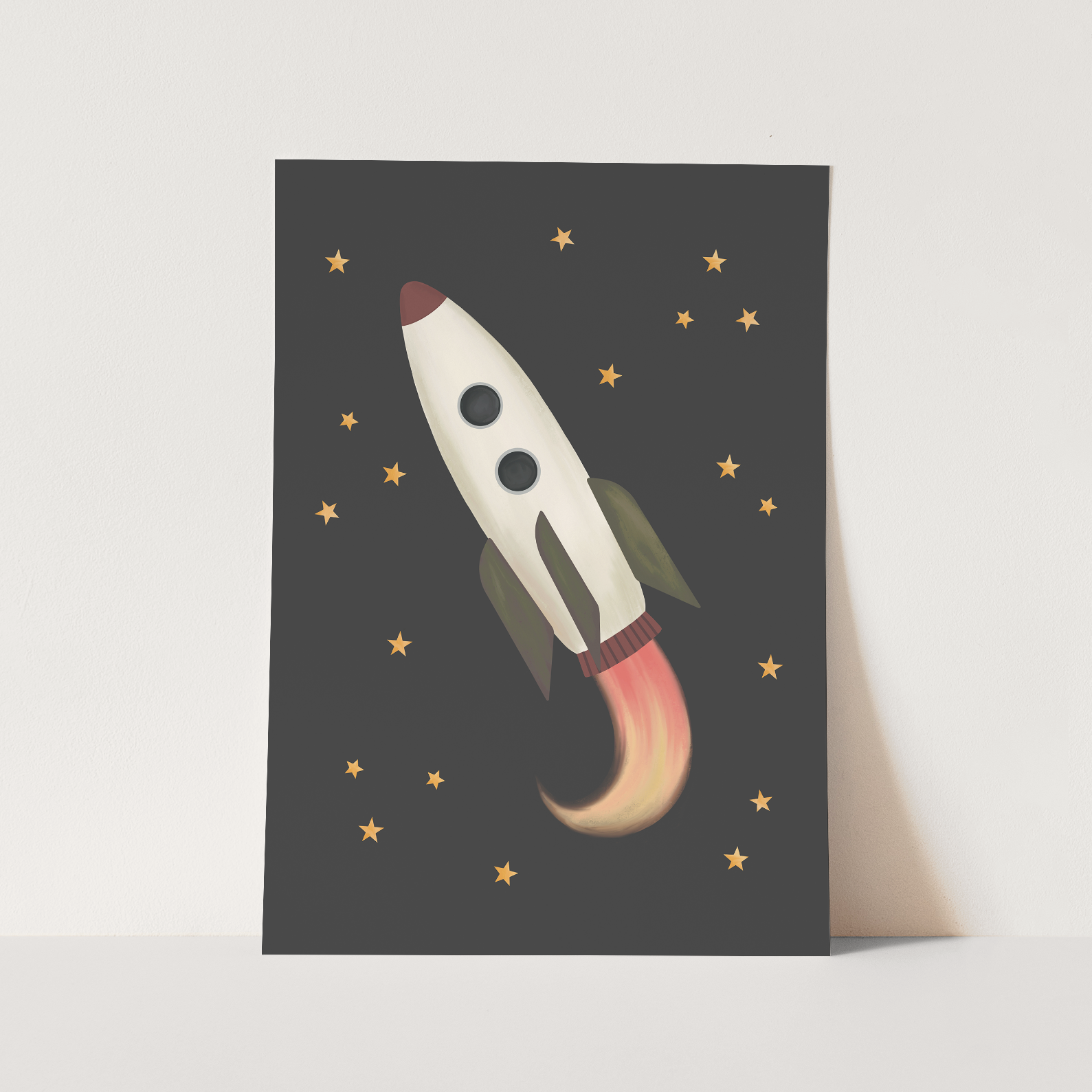 Kid of the Village Rocket Art Print - Black
