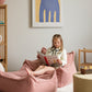 Wigiwama Beanbag Chair & Ottoman Set - Guava