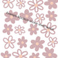 Dusky Pink Daisies (Mixed Pack) Fabric Wall Stickers by The Little Jones