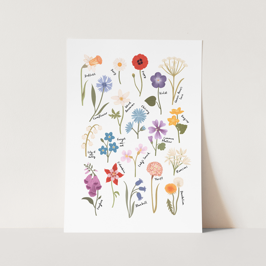 Kid of the Village Wildflowers Art Print