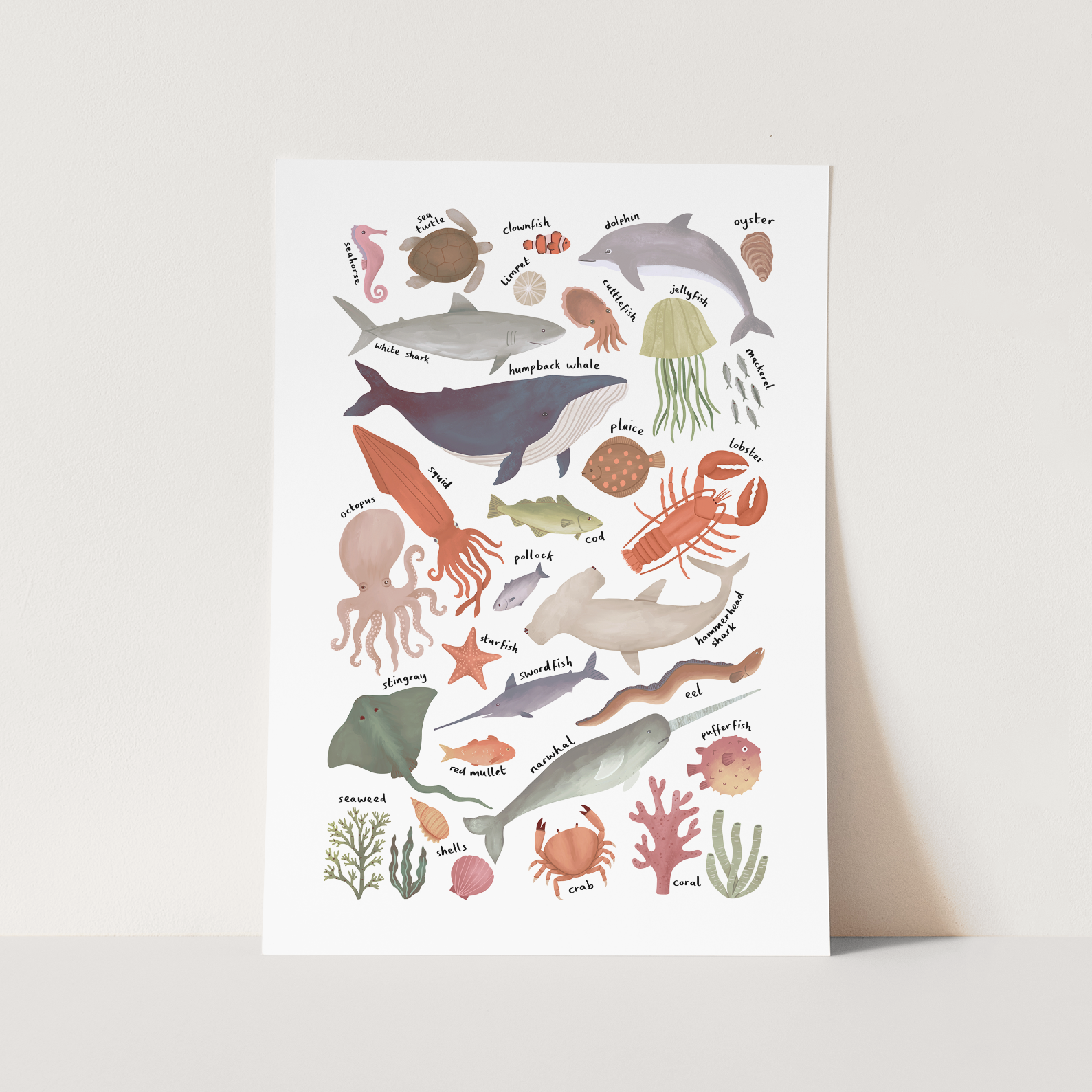 Kid of the Village Ocean Life Chart Art Print