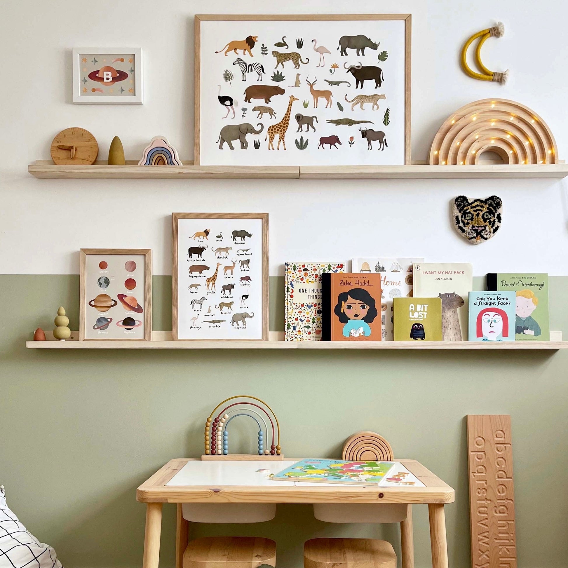 Kid of the Village Safari Animal Chart Art Print