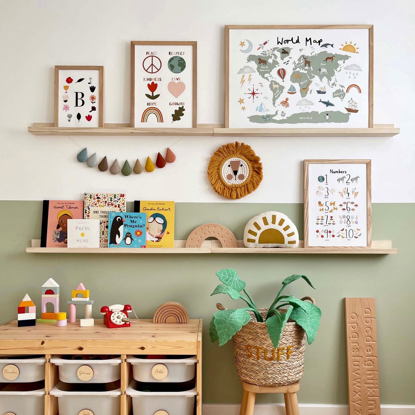 Kid of the Village World Map Art Print - White