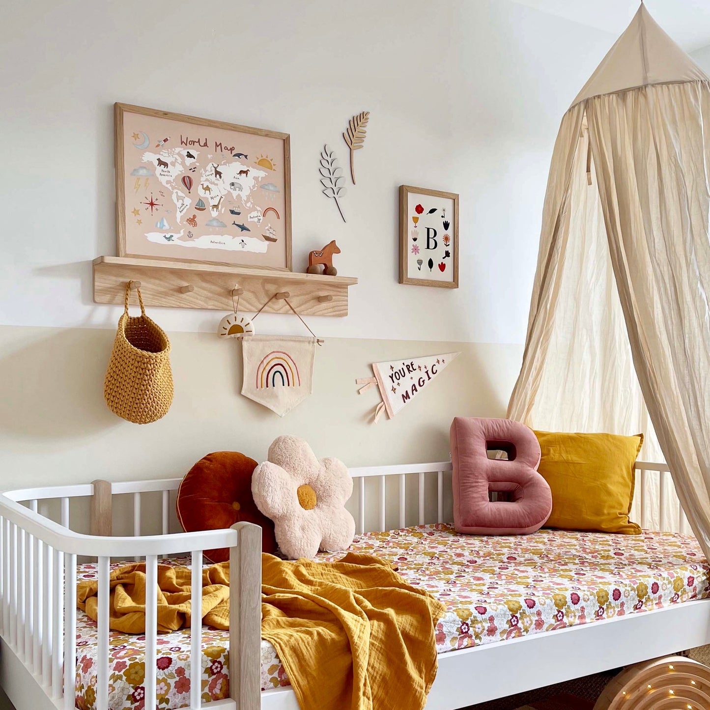 Kid of the Village World Map Art Print - Pink