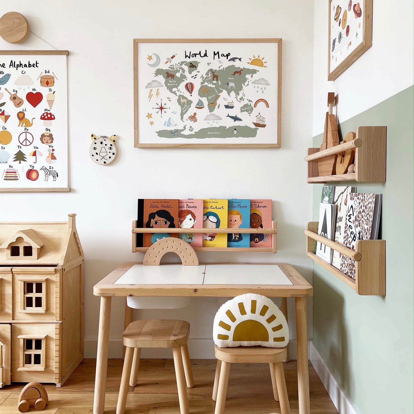 Kid of the Village World Map Art Print - White