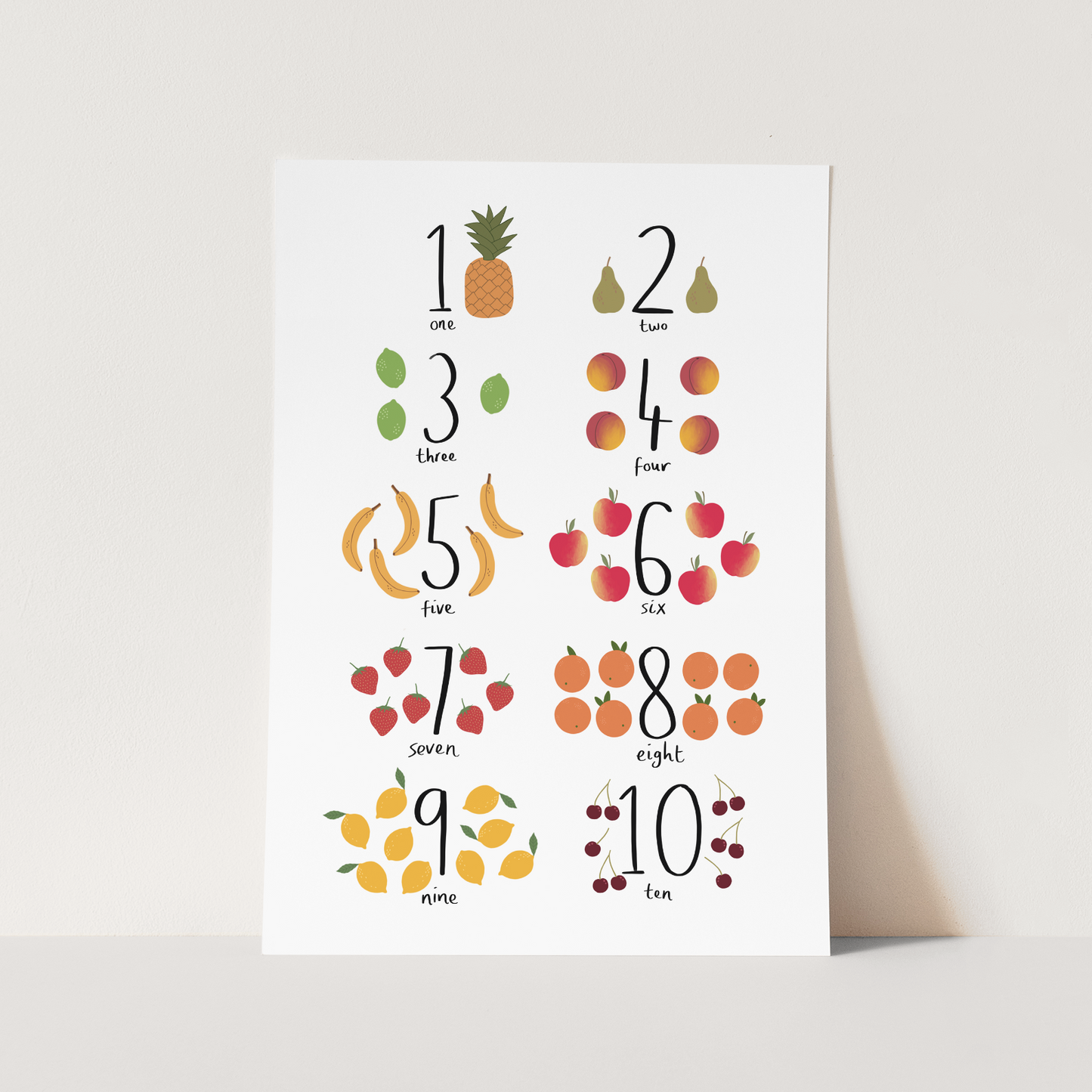Kid of the Village Counting Fruit Art Print
