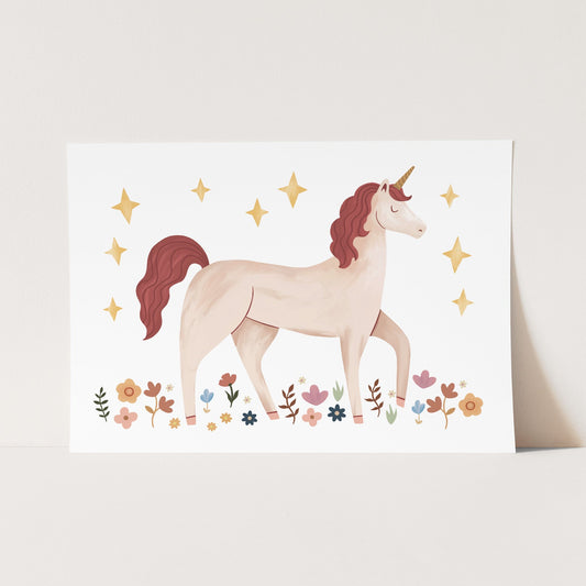 Kid of the Village Unicorn in the Meadow Art Print