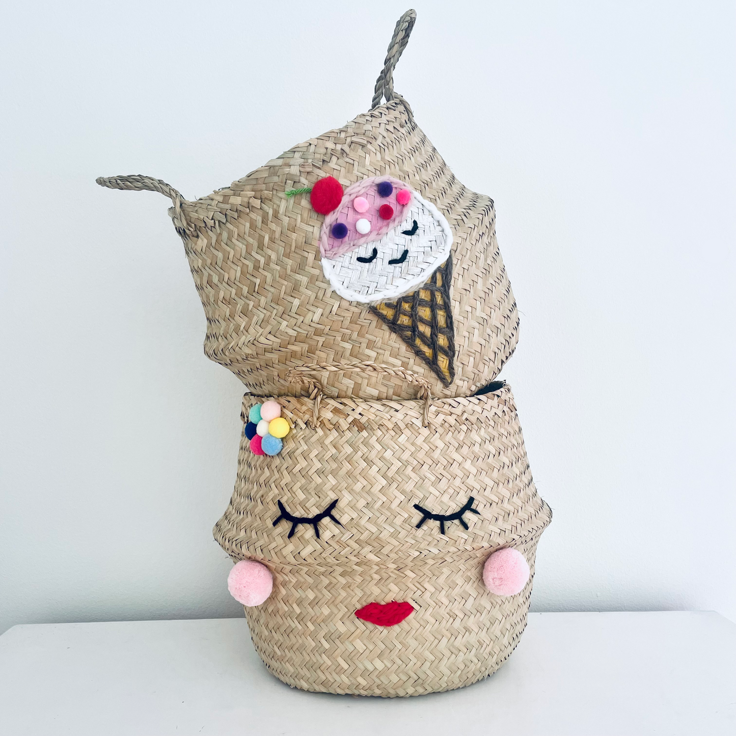 Bellybambino Ice Cream Seagrass Basket - Large