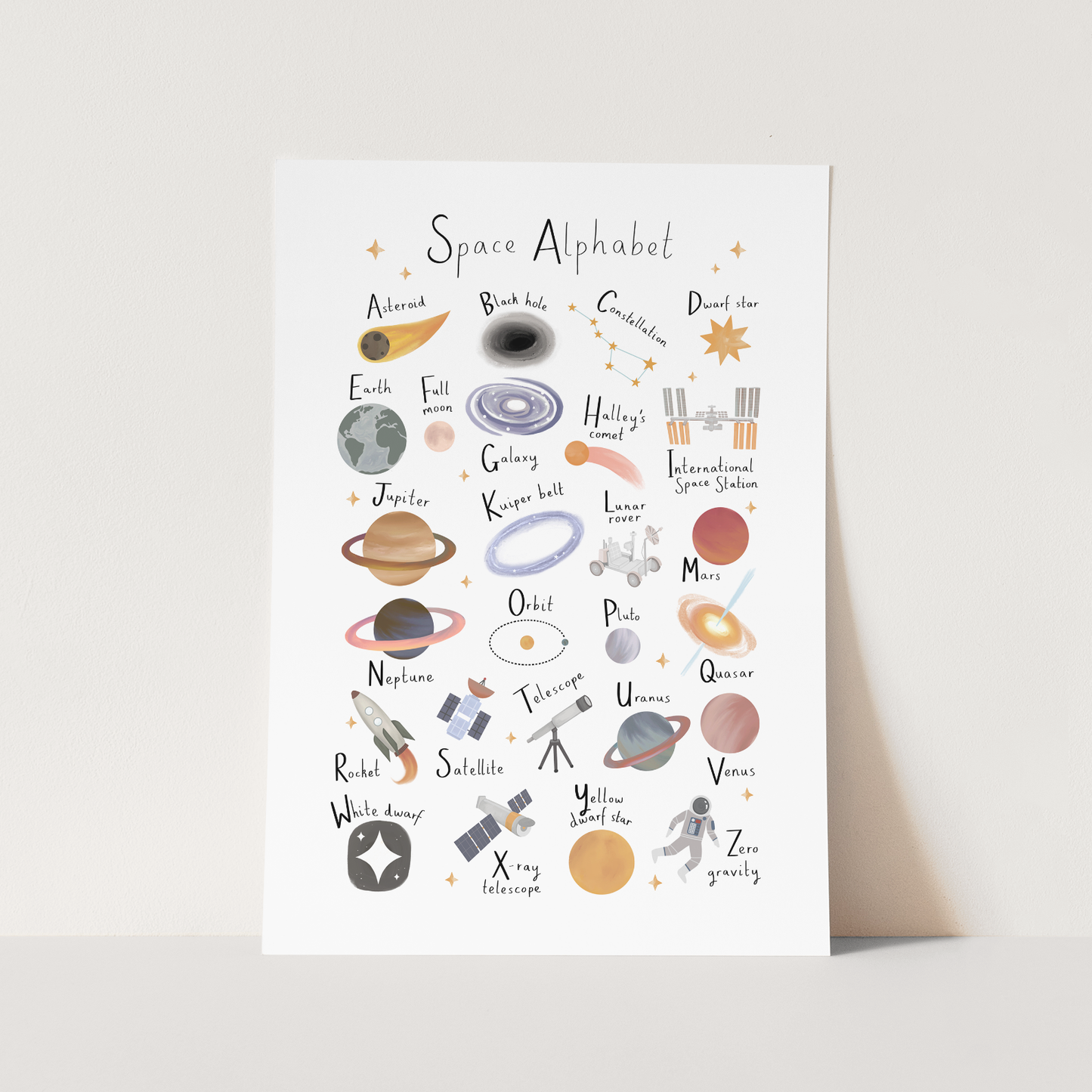 Kid of the Village Space Alphabet Art Print