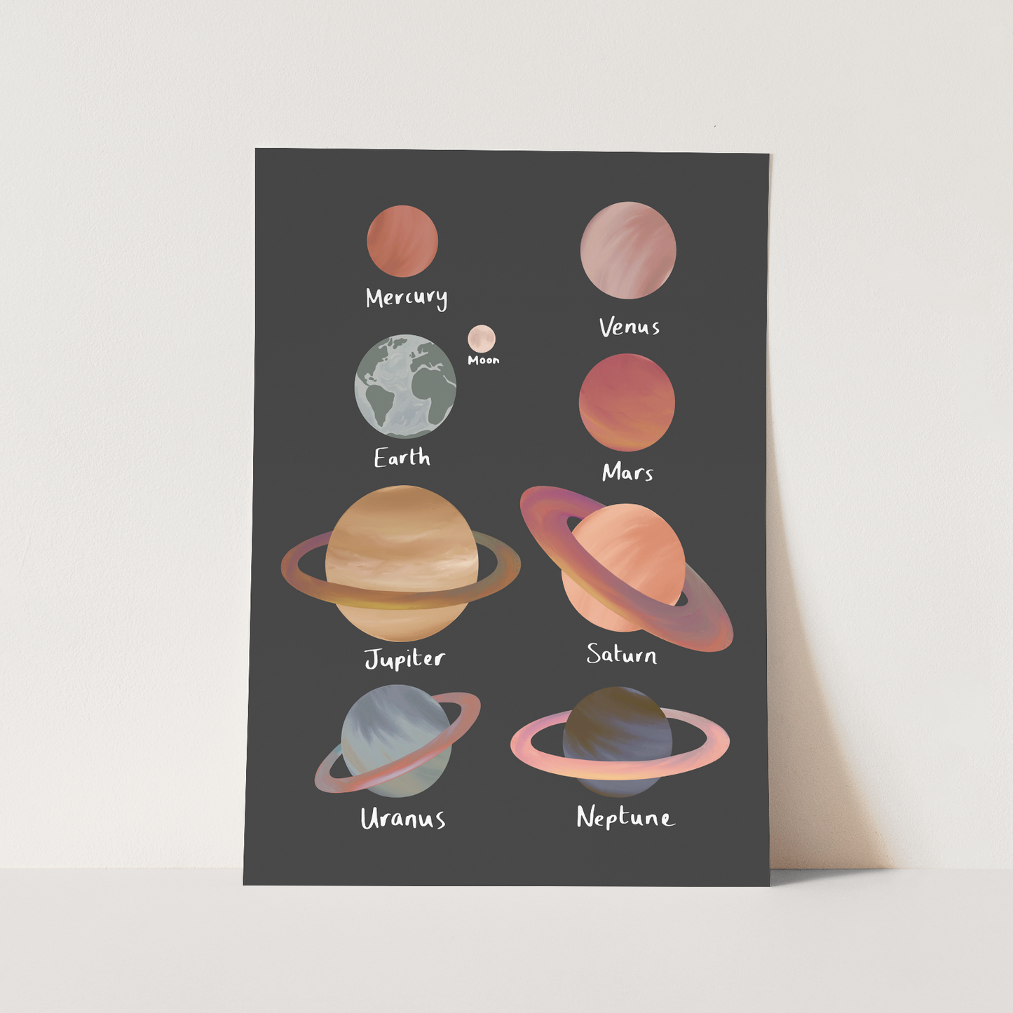 Kid of the Village Planets Art Print - Black