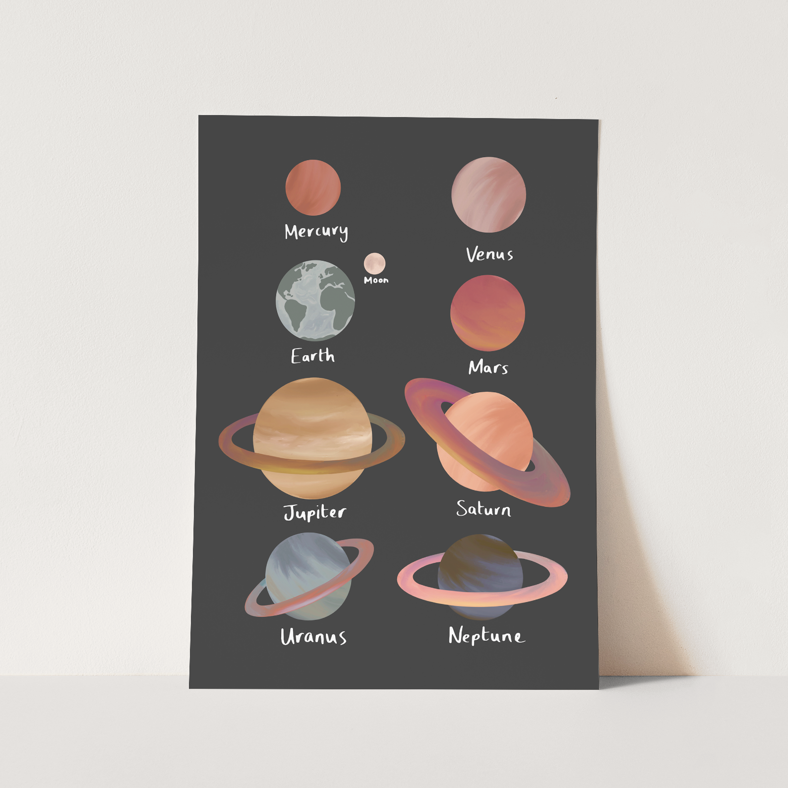 Kid of the Village Planets Art Print - Black