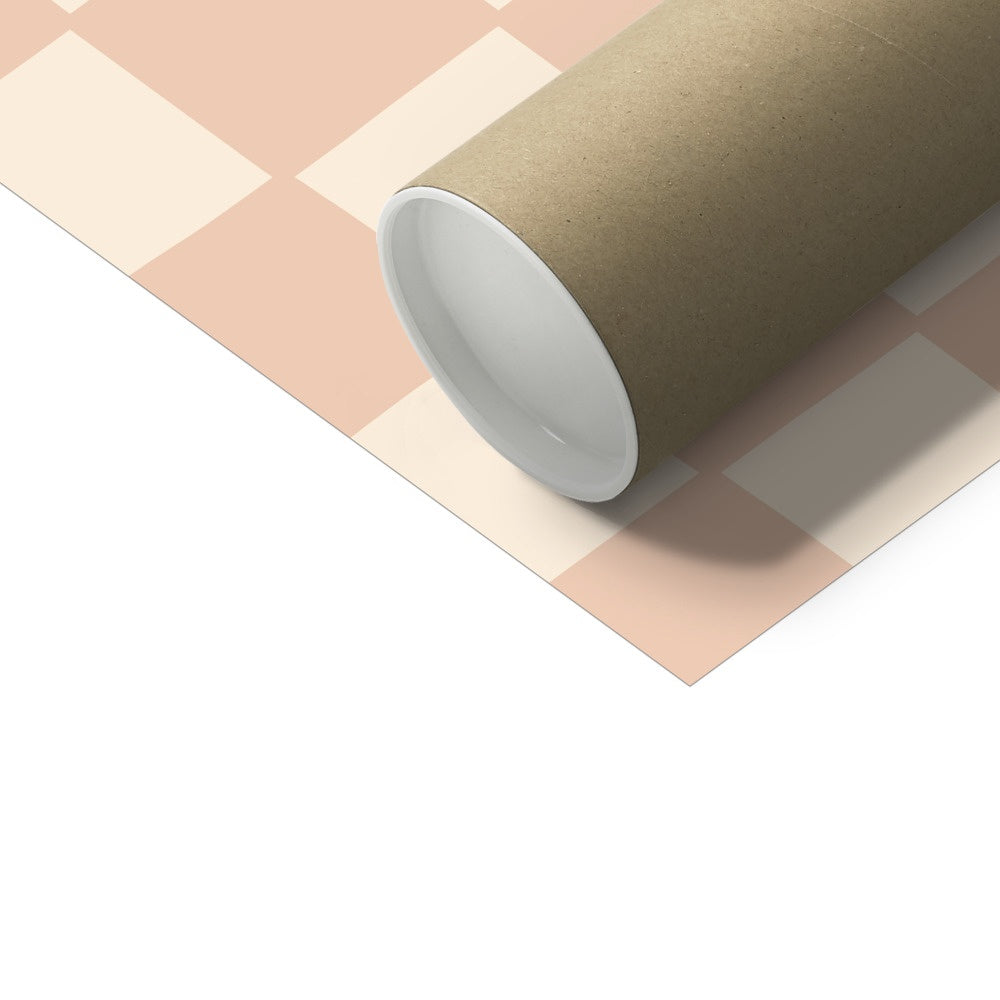 Kid of the Village Giraffe Check Art Print - Pink