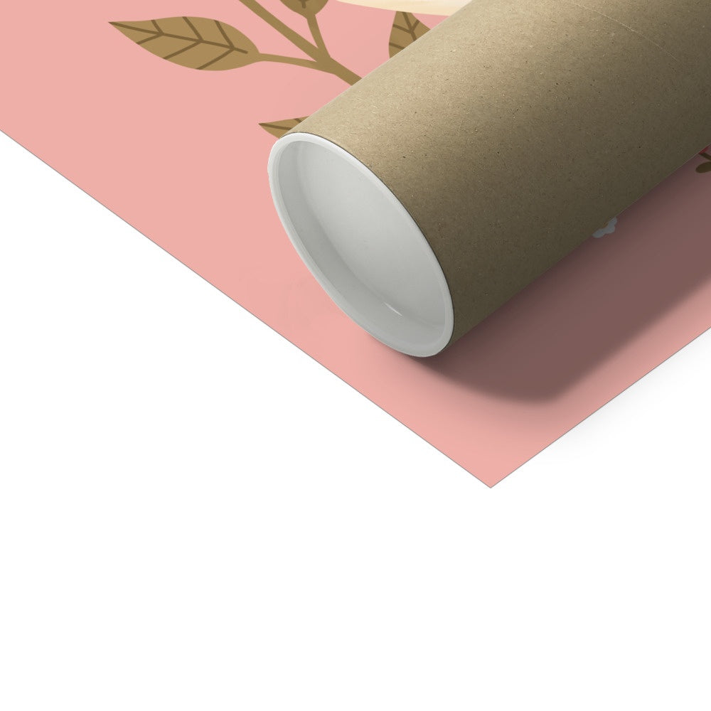 Kid of the Village Swan Art Print - Pink