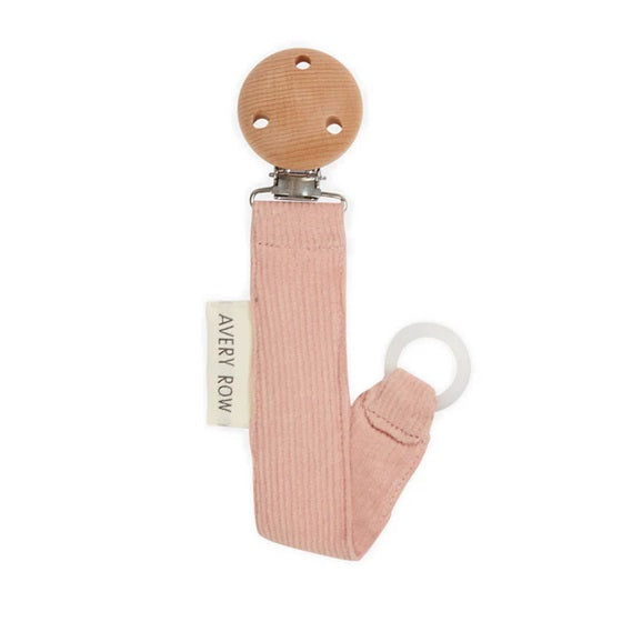 Avery Row Pacifier Holder - Corduroy Pink