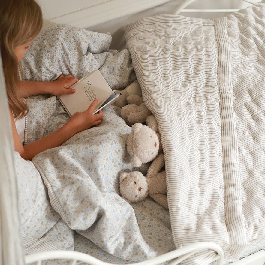 Avery Row Quilted Bedspread - Natural Stripe (2 Sizes Available)