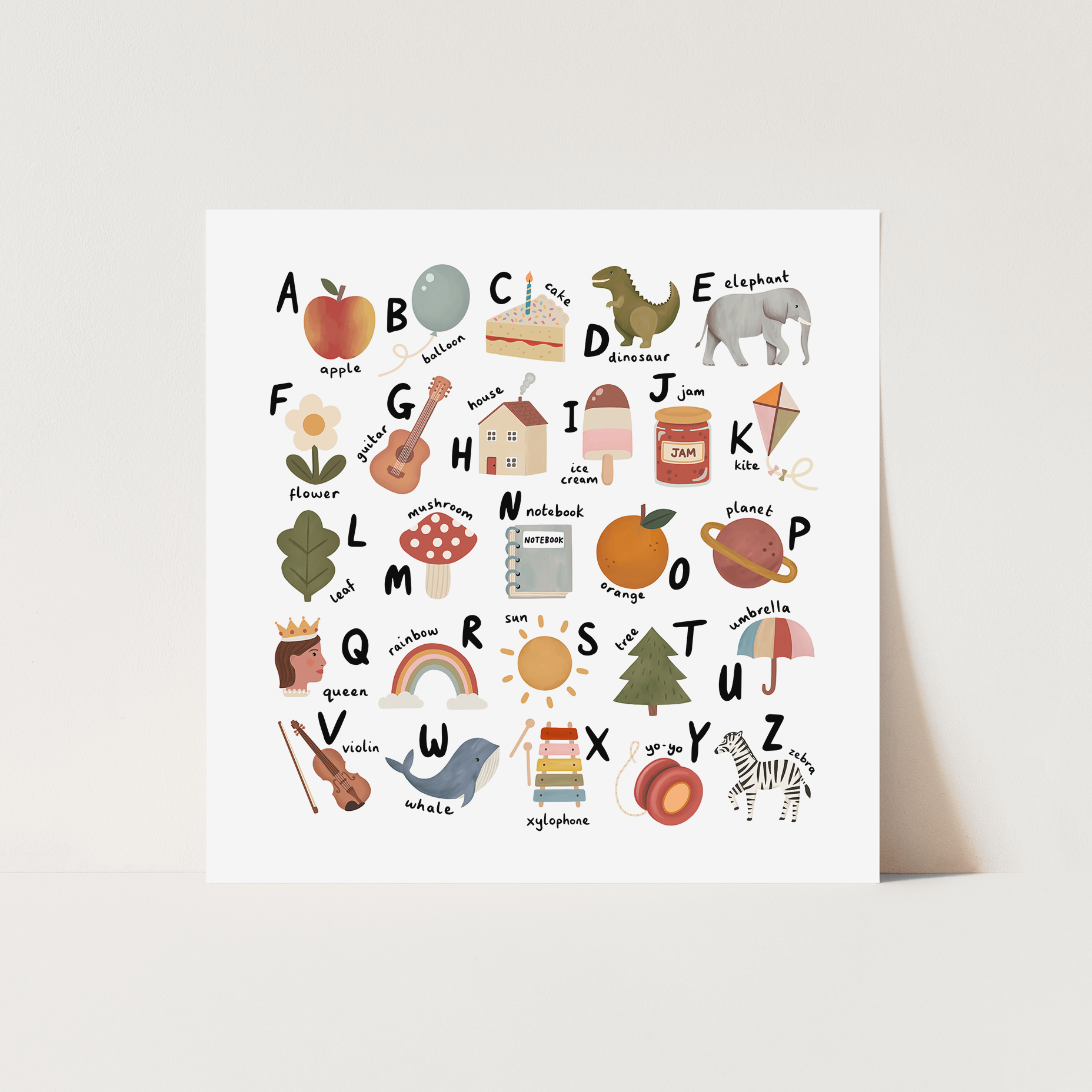 Kid of the Village Alphabet Square Art Print