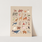Kid of the Village Animal Alphabet Art Print - Peach