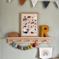 Kid of the Village Animal Alphabet Art Print - Peach