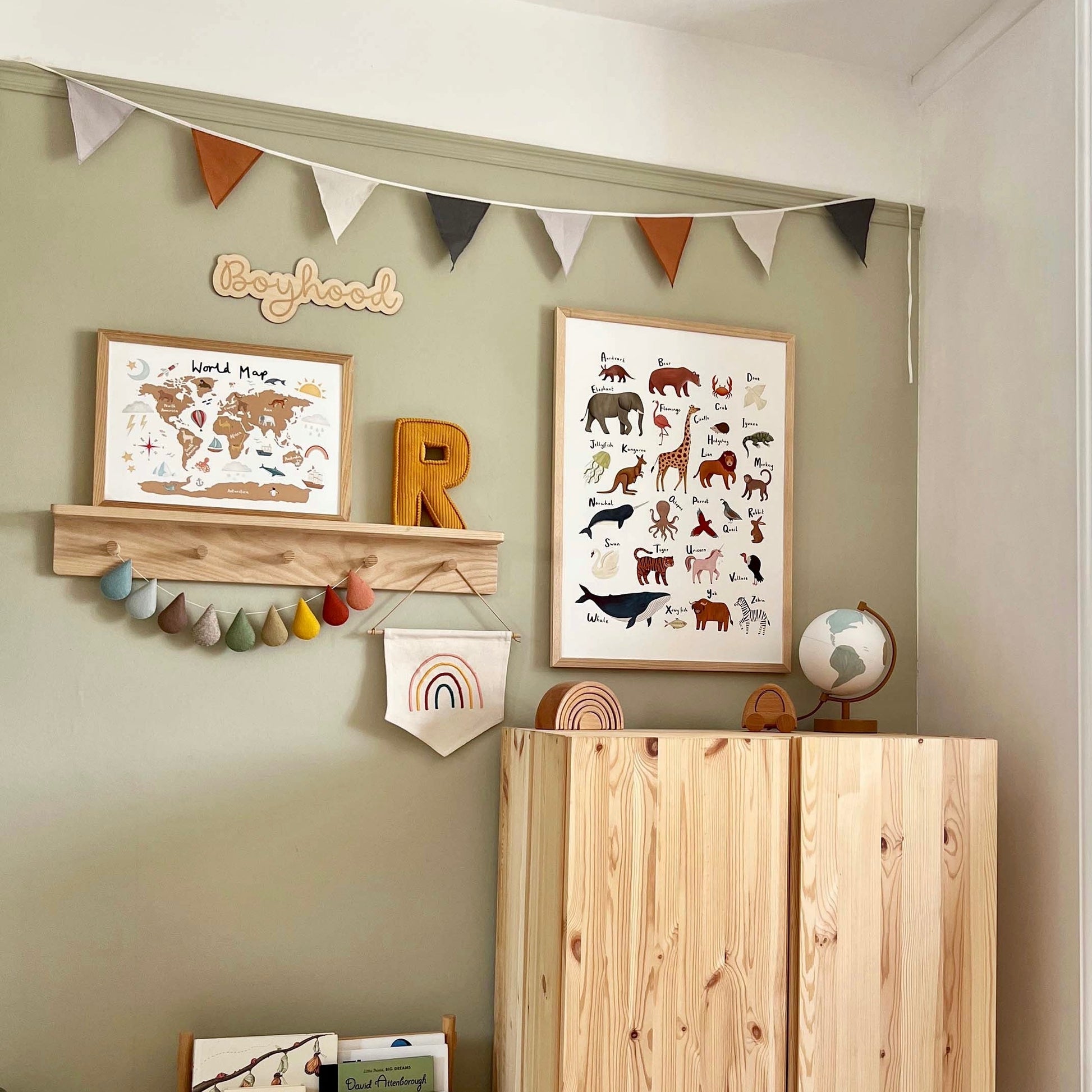 Kid of the Village World Map Art Print - Clay