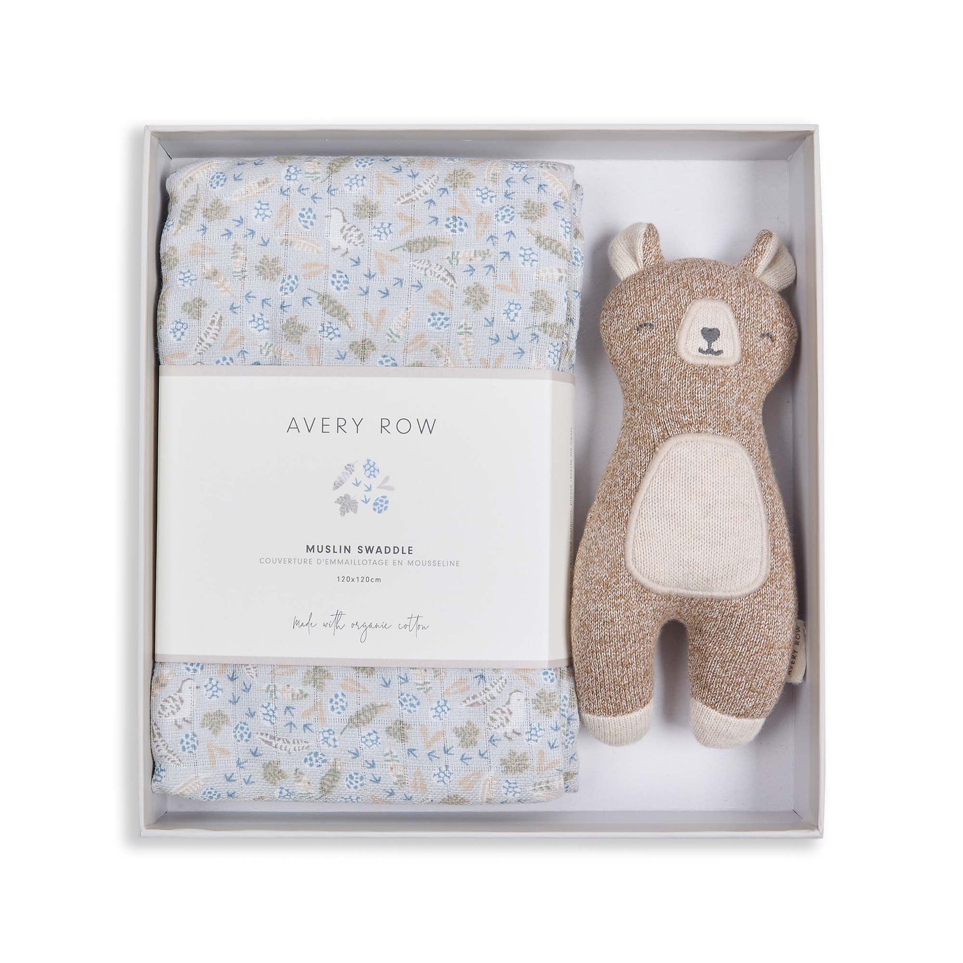 Avery Row Swaddle & Cuddle New Baby Gift Set - Nature Trail