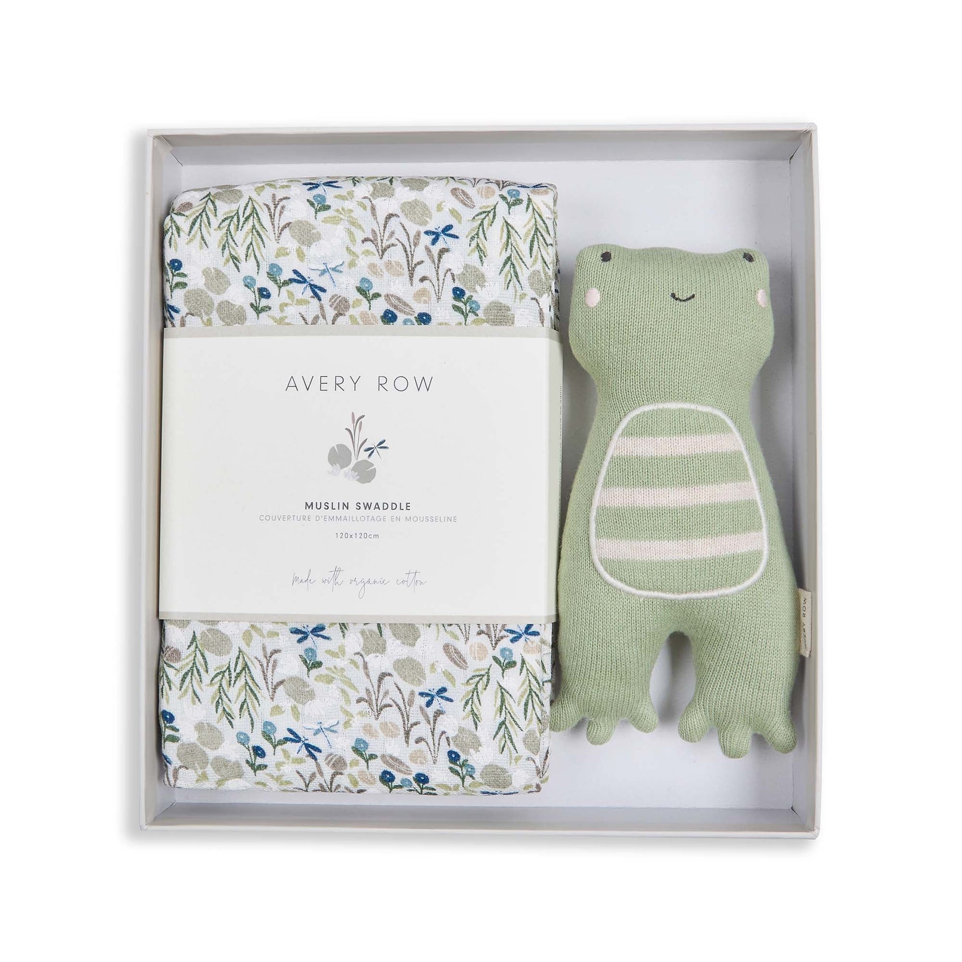 Avery Row Swaddle & Cuddle New Baby Gift Set - Riverbank