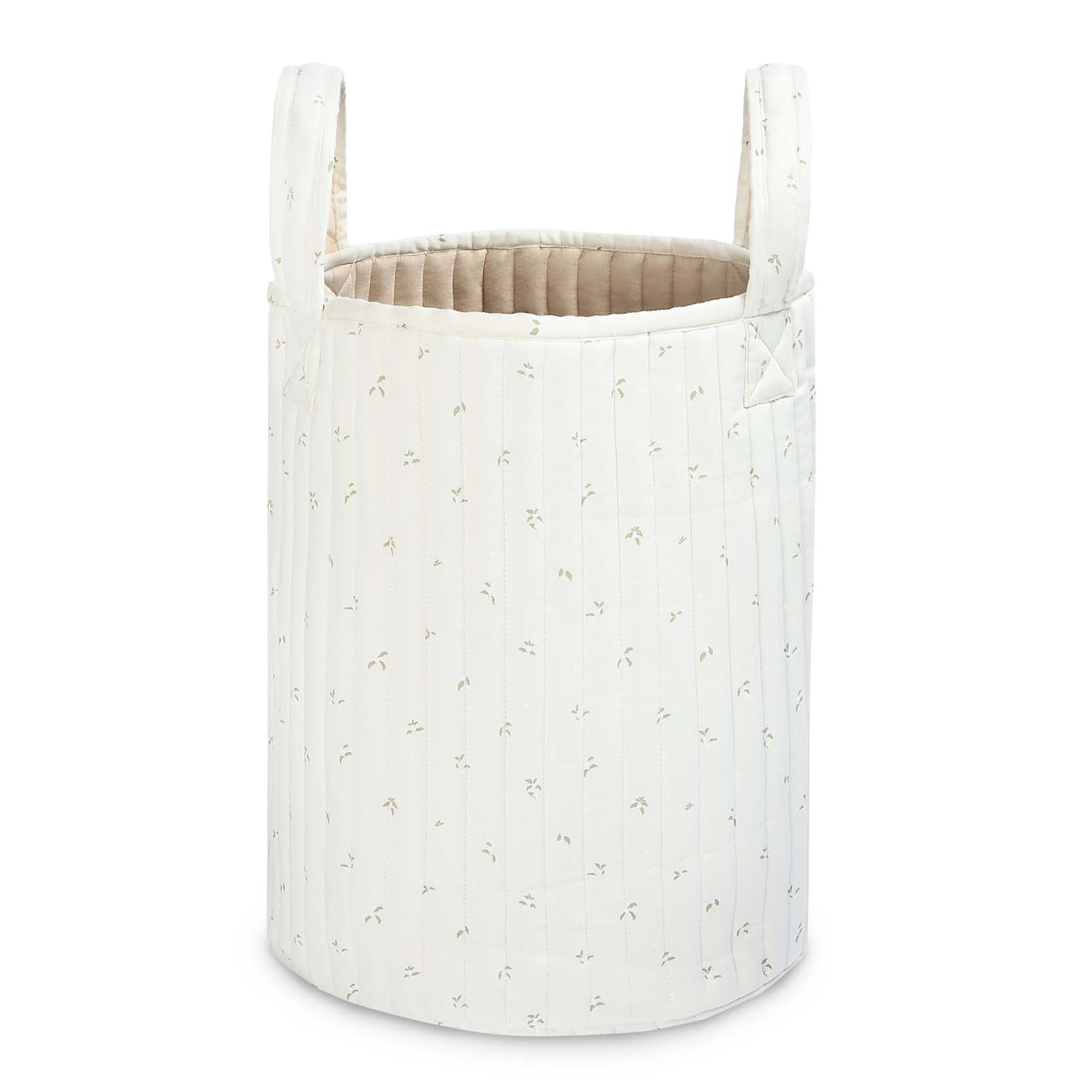 Avery Row Large Quilted Storage Basket - Nettle Scatter/Birch