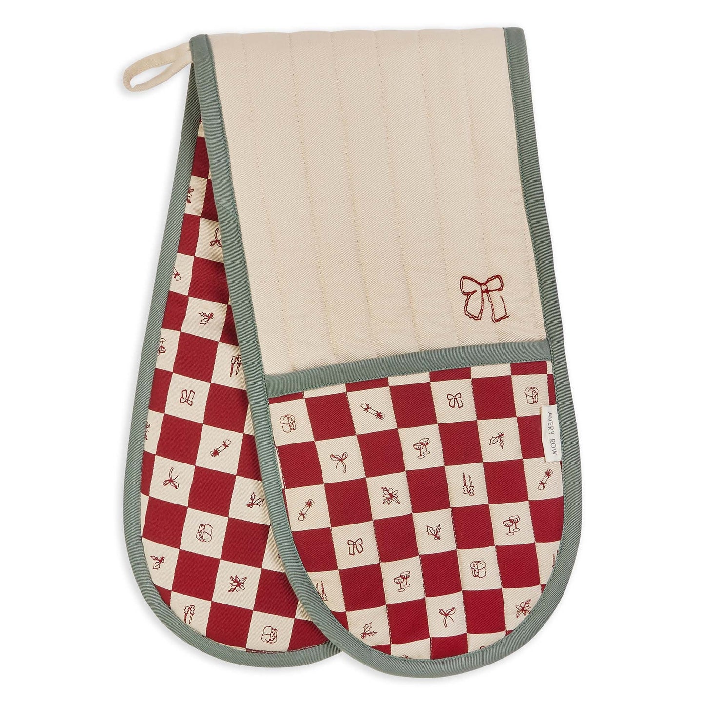 Avery Row Christmas Oven Gloves - Christmas Checkerboard