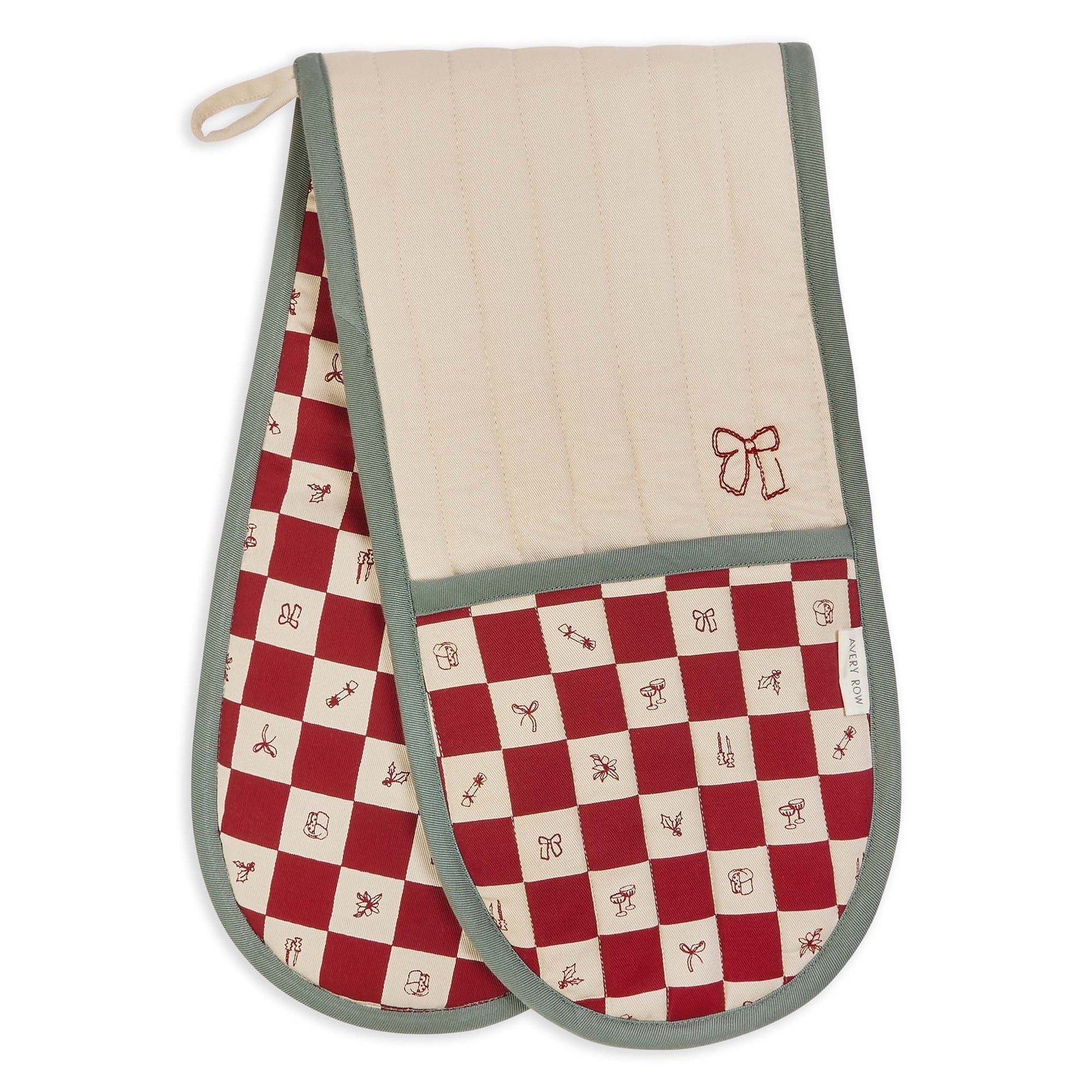 Avery Row Christmas Oven Gloves - Christmas Checkerboard