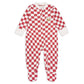 Avery Row Baby Jersey Sleepsuit - Red Checkerboard