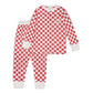 Avery Row Children's Jersey Pyjamas - Red Checkerboard