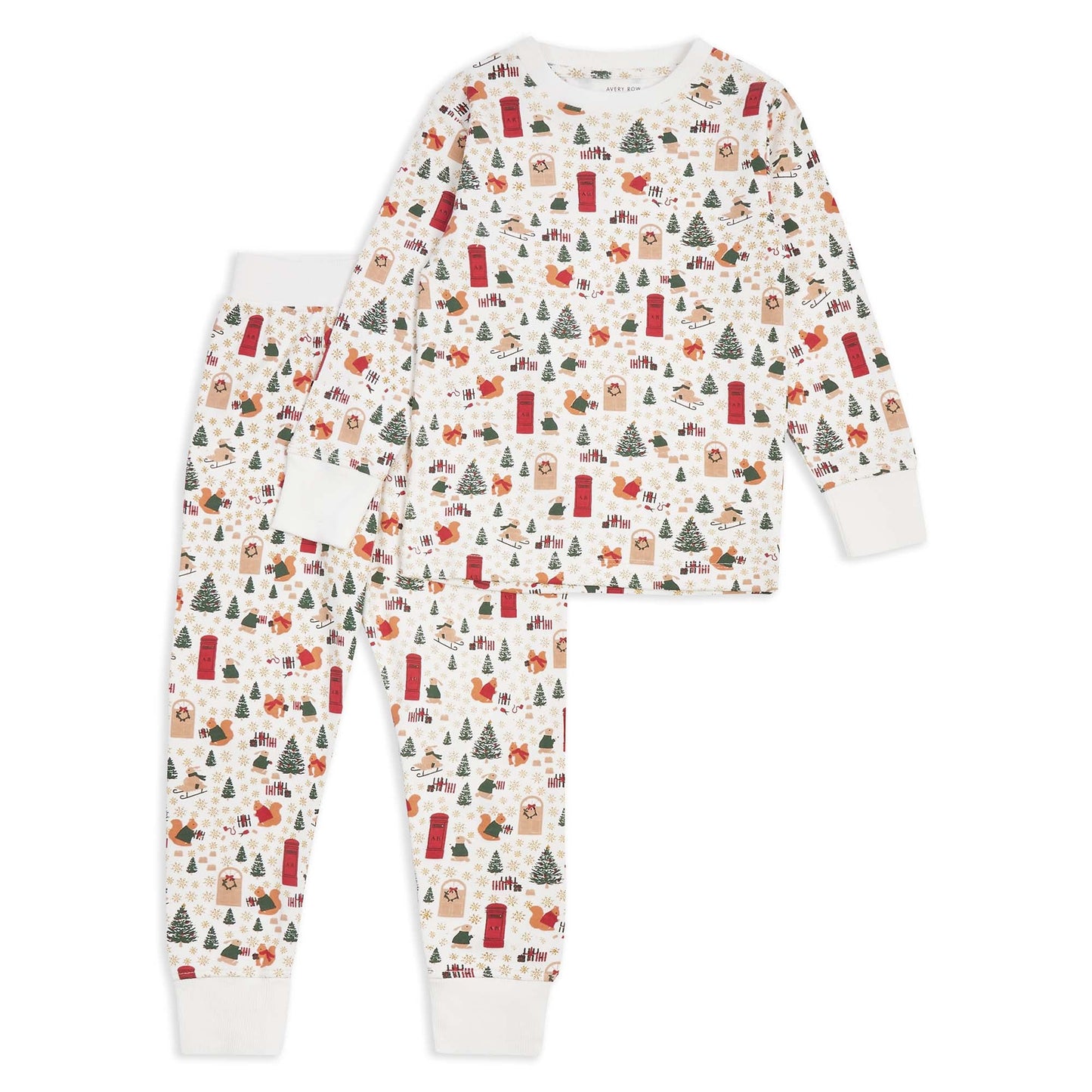 Avery Row Children's Jersey Pyjamas - Festive Forest