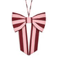 Avery Row Christmas Hanging Bow - Bold Stripe Burgundy