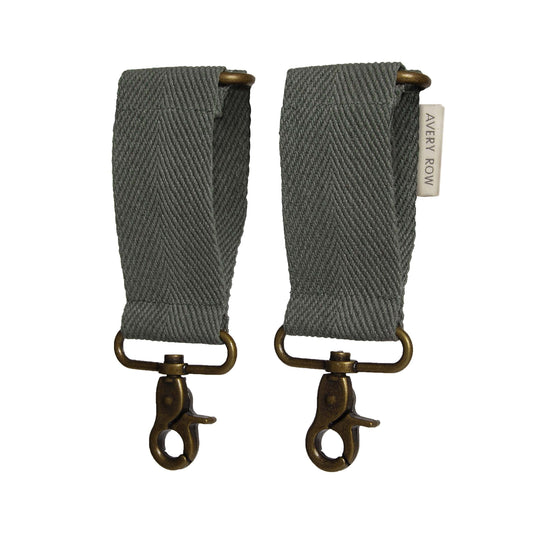 Avery Row Cotton Pram Bag Clips - Flint