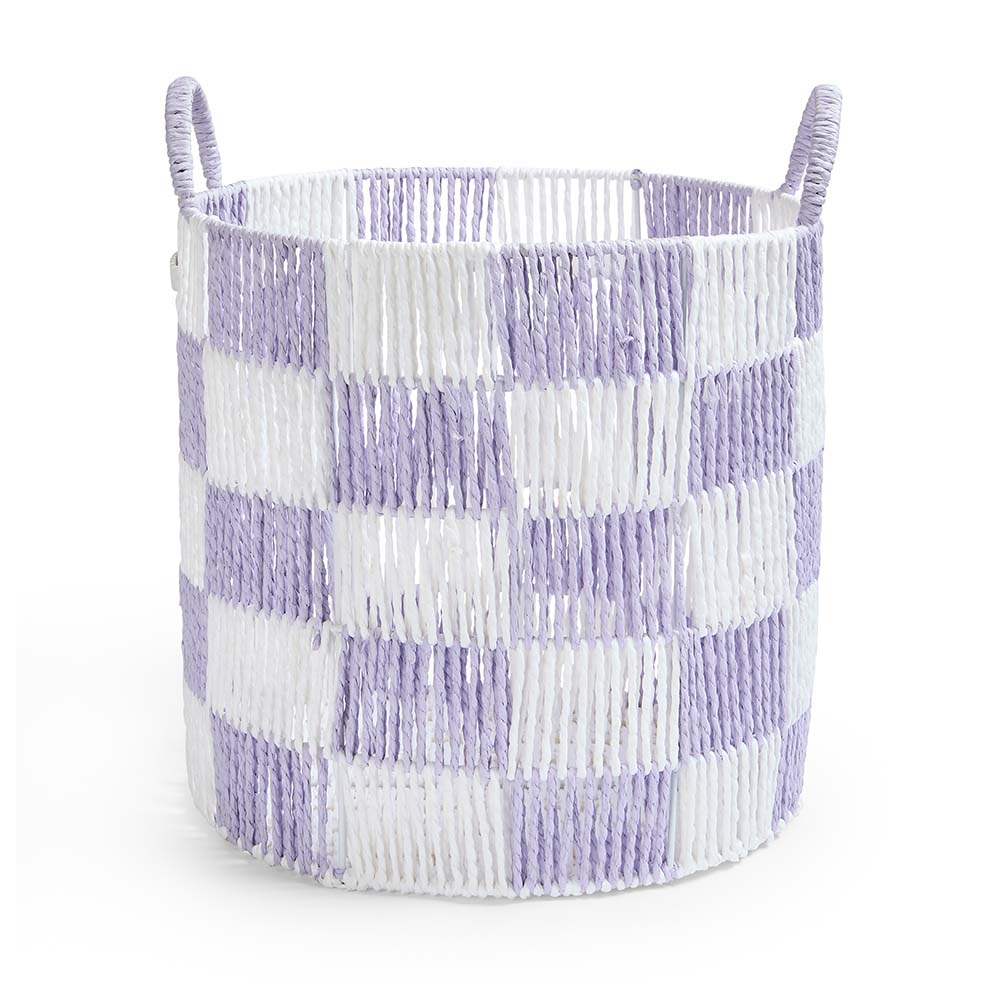 Avery Row Checkerboard Storage Basket - Large - Lilac
