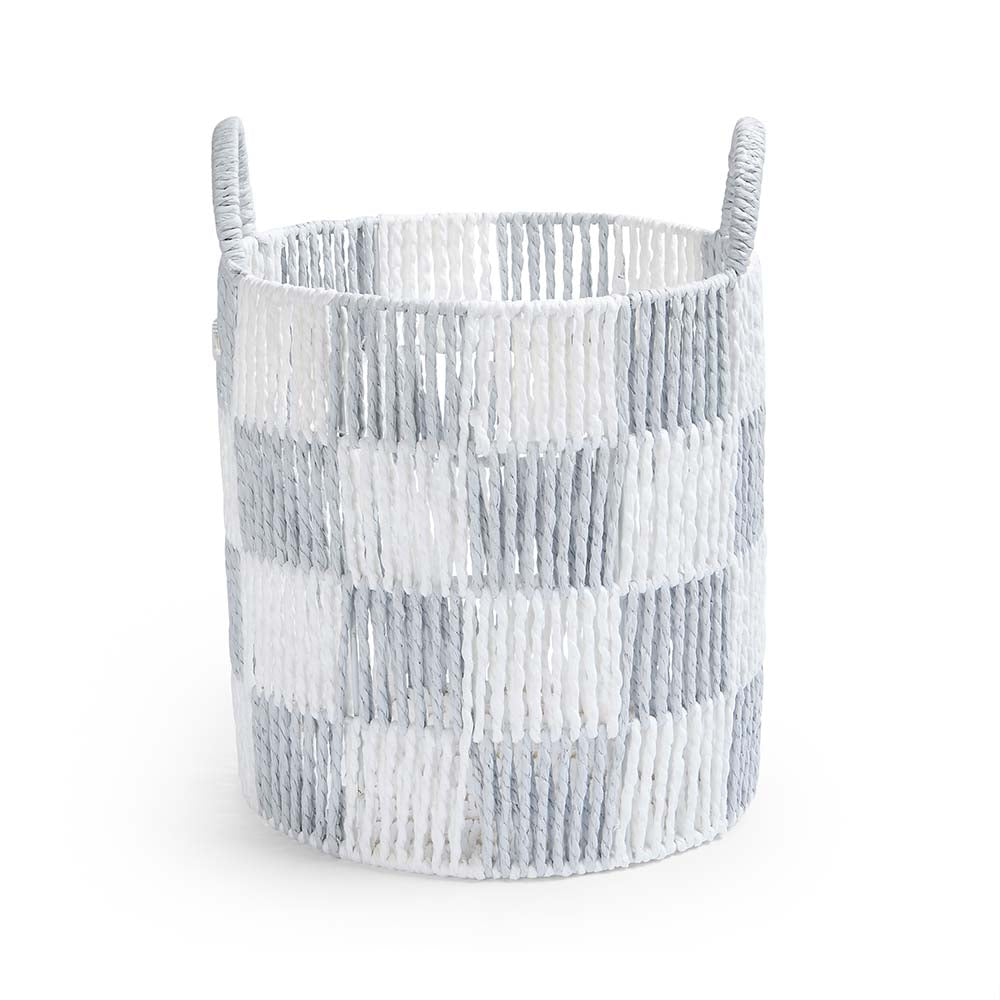 Avery Row Checkerboard Storage Basket - Medium - Powder Blue
