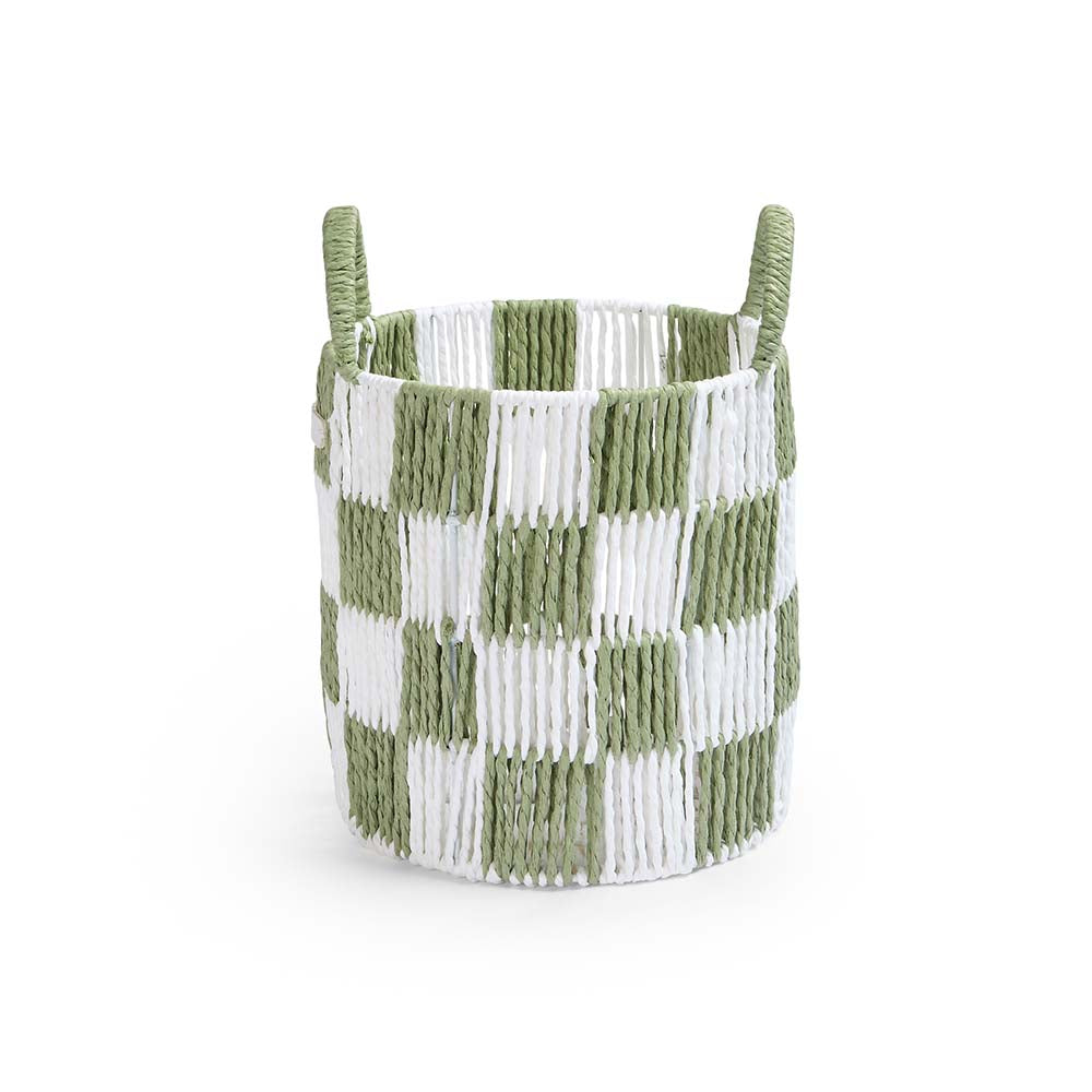 Avery Row Checkerboard Storage Basket - Small - Sage