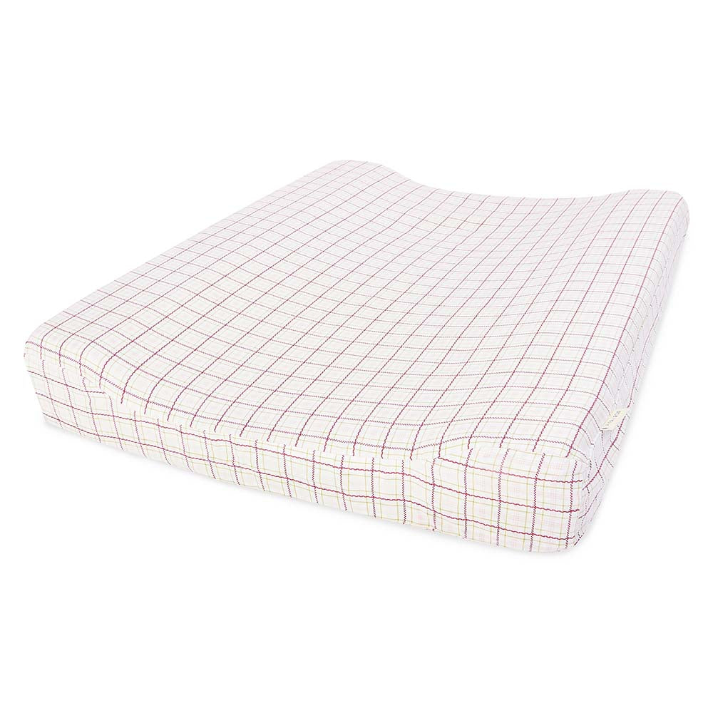 Avery Row Baby Changing Cushion - Pink Check