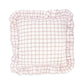 Avery Row Square Linen Frill Cushion - Pink Check