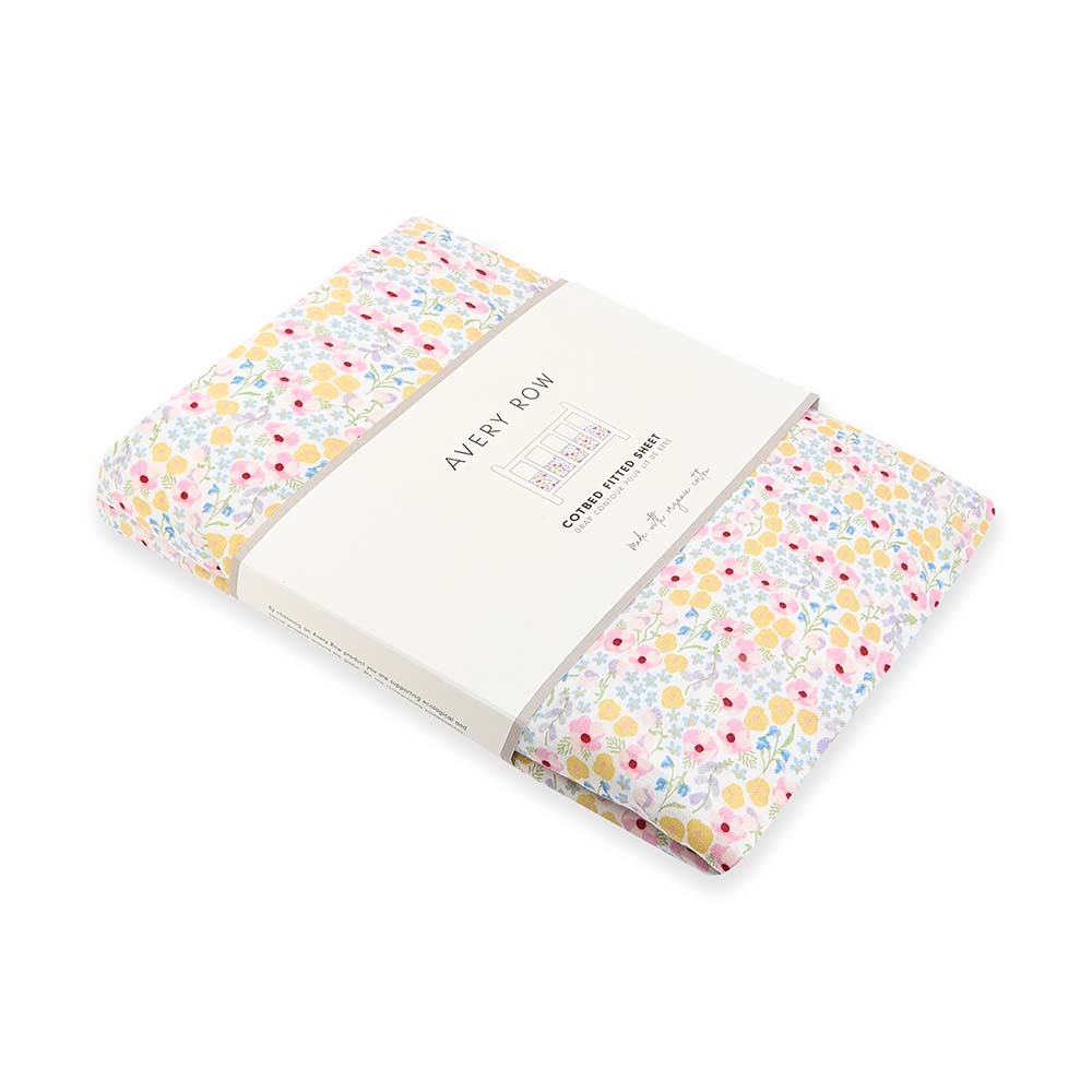 Avery Row Cotbed Fitted Sheet - Wildflower Garden