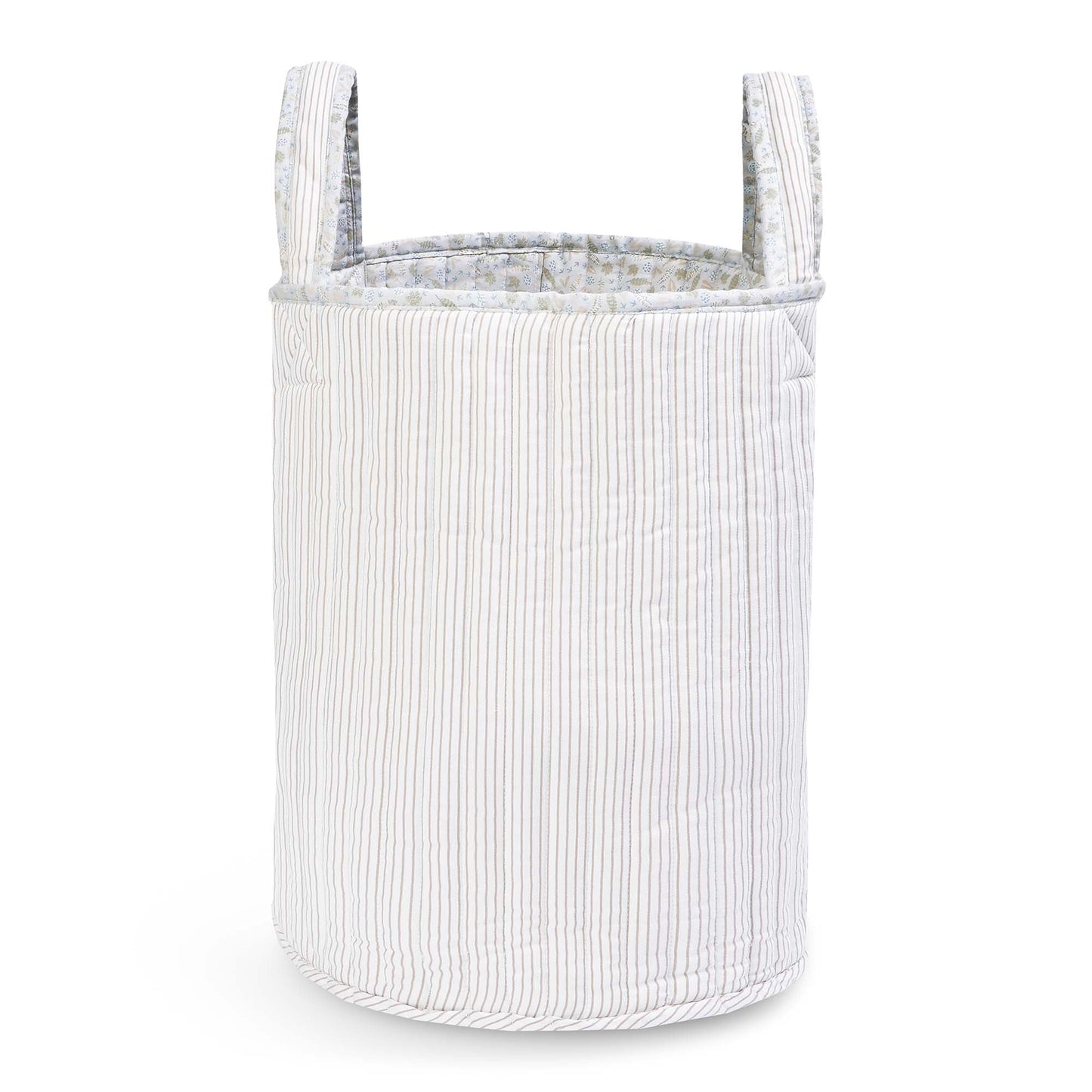 Avery Row Large Quilted Storage Basket - Nature Trail/Stripe