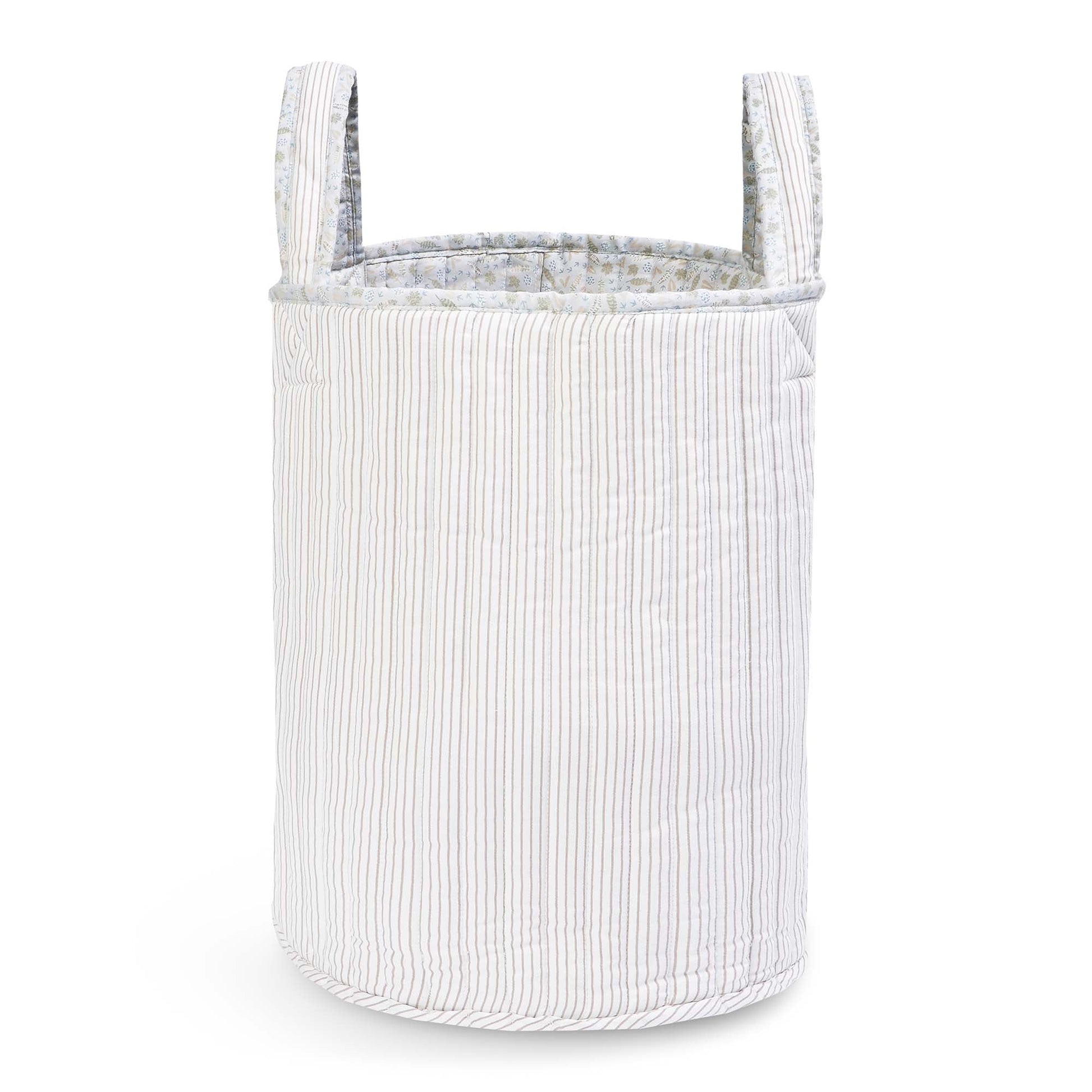 Avery Row Large Quilted Storage Basket - Nature Trail/Stripe