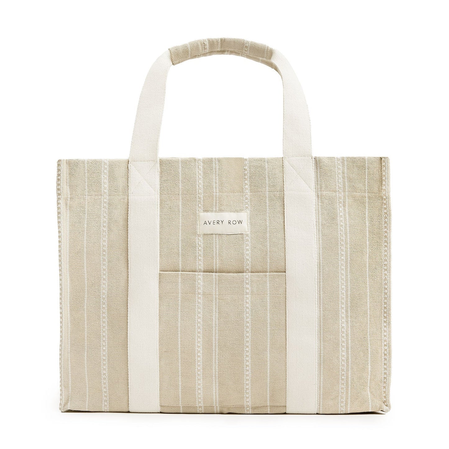 Avery Row Woven Stripe Bag - Natural